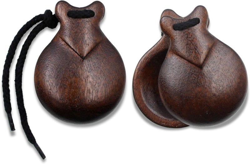 Jale Semi-Professional Flamenco Spanish Castanets - Mongoy & Nodal Wood, Dark Brown Finish, Size 8 for Dance Performances & Practice, Made in Spain - Image 1